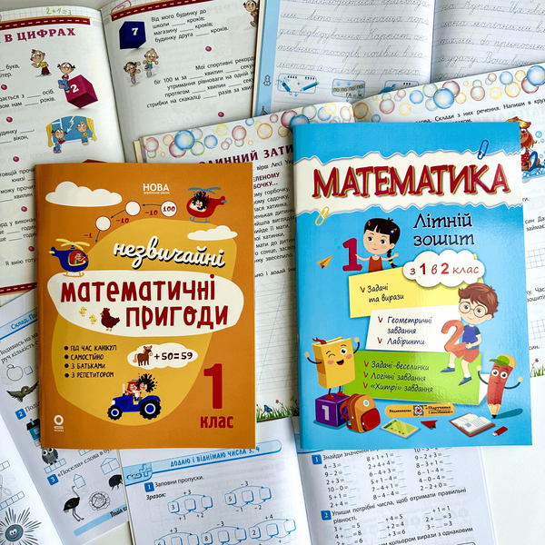 Учебный комплект для занятий летом с 1-го во 2-й класс (9 рабочих тетрадей и тренажёров) + Логическая нагрузка 134348 фото