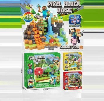 Магнітний конструктор Pixel Block Base 45 деталей RDF996 136471 фото