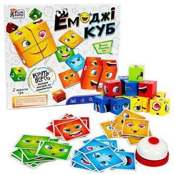 Настольная развлекательная игра Эмоджи куб (48 карточек, звонок, кубики) 4FUN Game Club 68831 129222 фото