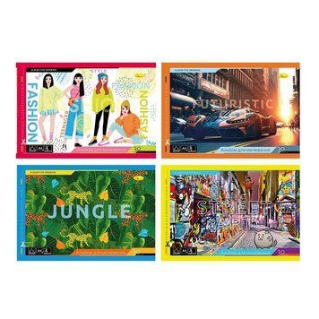 Альбом для малювання 30 аркушів АП-0304 скоба с перфорацією Апельсин 131454 фото