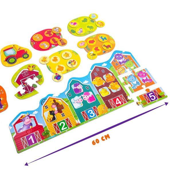 Великий розвиваючий набір 3 в 1 Ферма для найменших | Vladi Toys (VT-2901-03) 118643 фото
