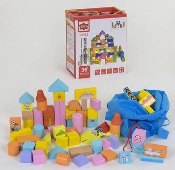 Деревянный конструктор Городок 80 дет. С 39999 111685 фото