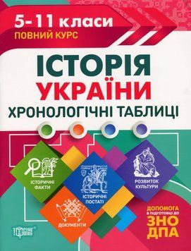 Навчальний довідник Історія України. Хронологічні таблиці. 5-11 клас 118230 фото