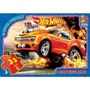 Дитячі пазли з серії Hot Wheels, 35 елементів + постер, G-Toys (FW701) 125711 фото
