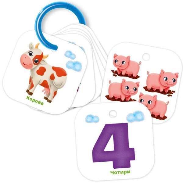 Игра настольная Карточки на кольце. Счет. Ферма| Vladi toys (VT2000-04) 121616 фото