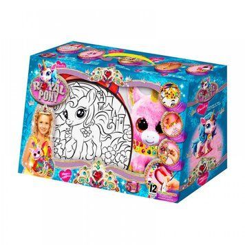 Гр Креативна творчість "Royal Pony" RP-01-08U "Danko Toys", сумка-розмальовка, м&rsquo;яка іграшка, аксесуари, акрилова фарба, пензл 135616 фото