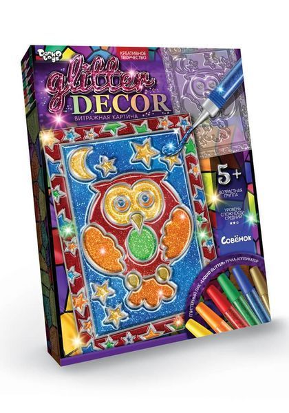 Набор для творчества Glitter decor Витражная картина с блестками Danko Toys 67485 фото