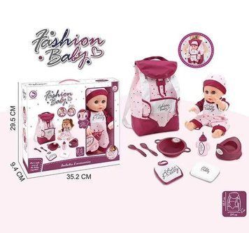 Пупс функціональний Fashion Baby з рюкзачком та аксесуарами U 022-13 129122 фото