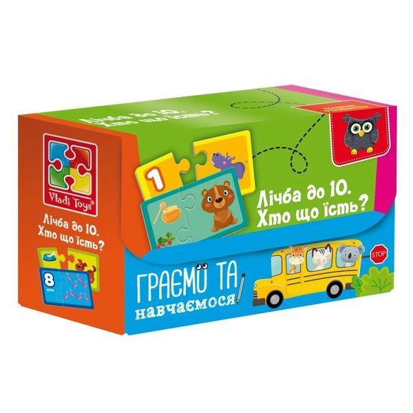 Игра настольная Найди пару. Счет до 10. Кто что ест| Vladi Toys (VT5003-01) 128973 фото