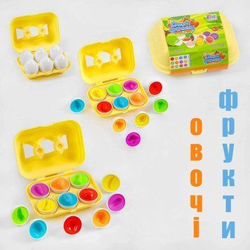 Игровой набор Овощи и фрукты. 3D сортер, яичный лоток, 6 шт. в коробке | 4FUN GameClub(52003) 126939 фото