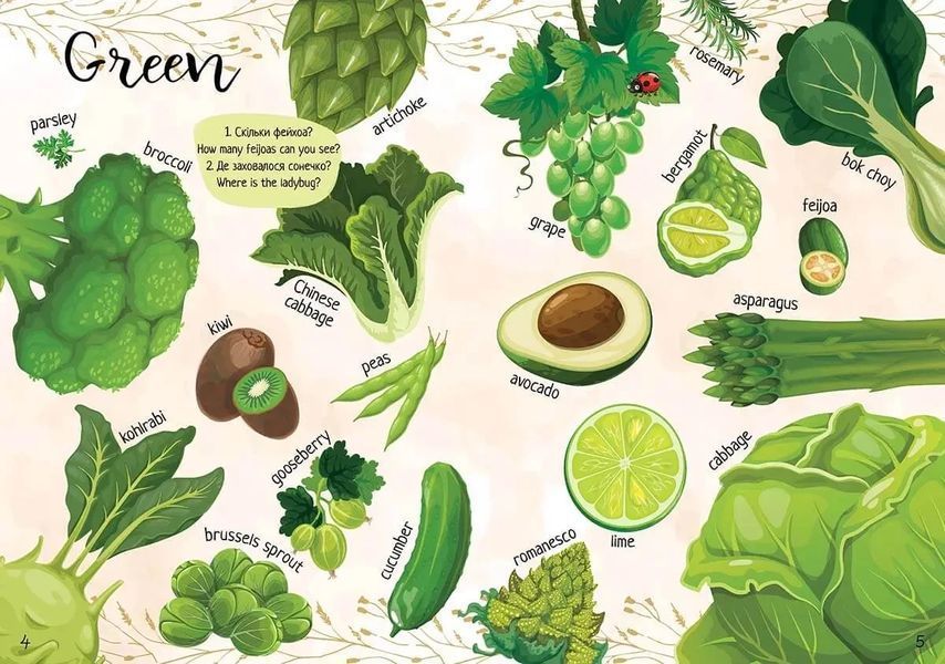 Книжка для изучения английского языка Мои любимые фрукты и овощи / My favorite vegetables and fruit | Талант 126116 фото