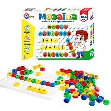 Дитяча розвиваюча мозаїка Абетка та арифметика (104 елементи) | Technok Toys (2223) 110376 фото